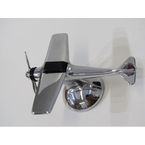 6 - ART DECO STYLE, a chrome monoplane design table lighter, American patent 15cm length