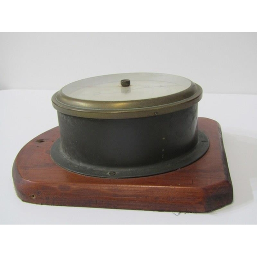 64 - ANEROID BAROMETER, a maritime design brass case wall barometer, 17cm face diameter