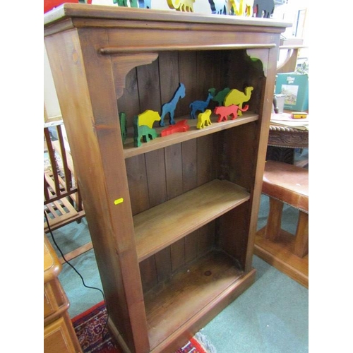 859 - MODERN PINE BOOKCASE, fitted 2 adjustable shelves, 75cm width