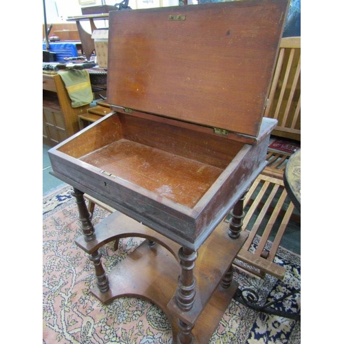 867 - 19th CENTURY DAVENPORT STYLE DESK, rosewood veneered desk with rising slope front, fitted 2 shaped s... 