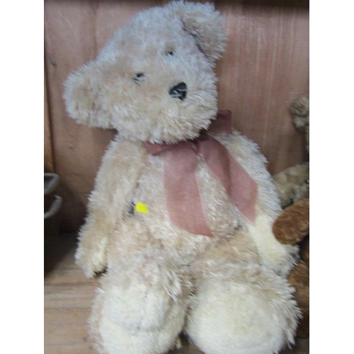 87 - TEDDY BEARS, family of 4 various teddy bears including Hamleys, together with puppy