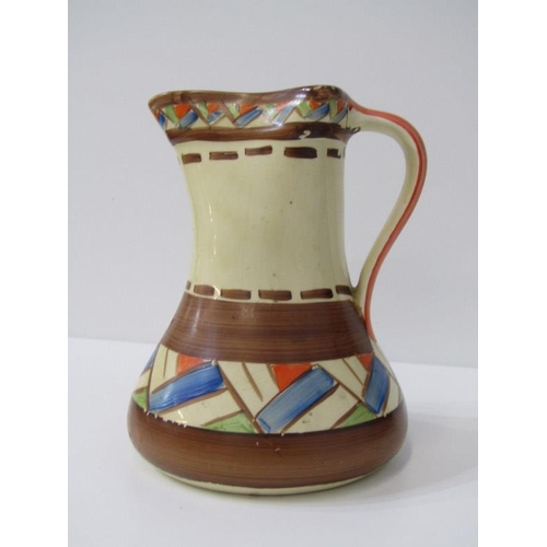 9 - ART DECO JUGS, Myott painted jug, model no. H8301, 19cm height together with 3 other hand painted ju... 