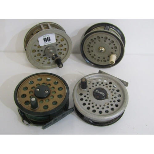 96 - ANGLING, collection of 4 fly fishing reels, including Rimfly