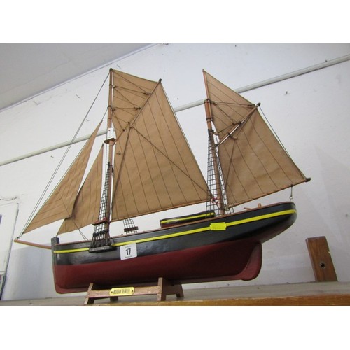 17 - MARITIME, a ship model of Brixham trawler, 57cm height