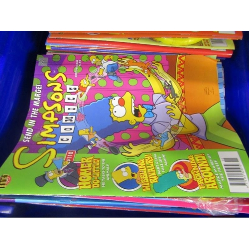 196 - SIMPSONS,  large collection of comics from number one, many with original toys attached