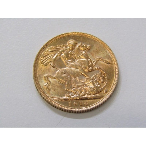 1 - 1914 George V gold sovereign in high grade