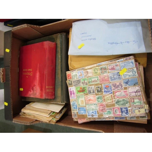 149 - COLLECTORS REMAINDERS IN BOX, Comprising a small collection in 6 albums plus loose stamps in envelop... 
