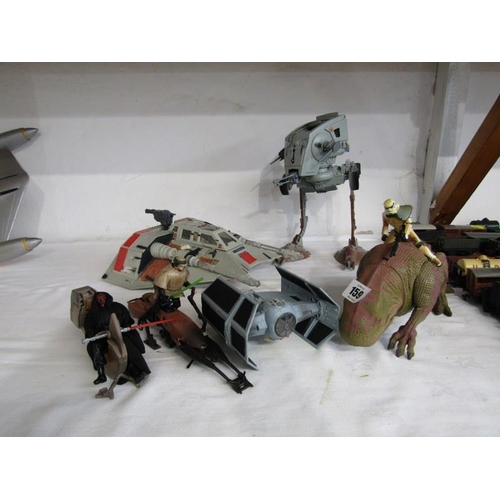 159 - STAR WARS, Kenner Star Wars space ships & vehicle & characters, all from original series modern era ... 