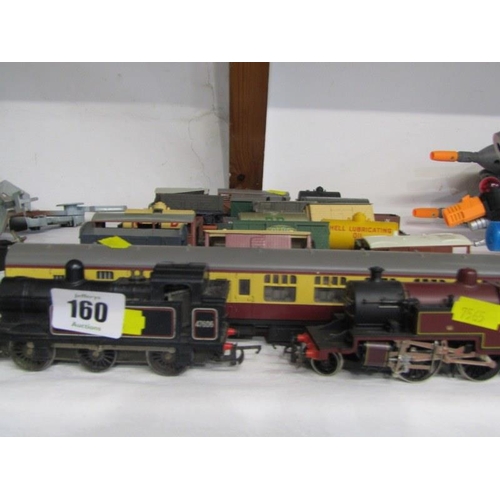 160 - RAILWAYS, Hornby 00 gauge locomotive LMS 2300, Triang passenger coach, various commercial tenders, c... 