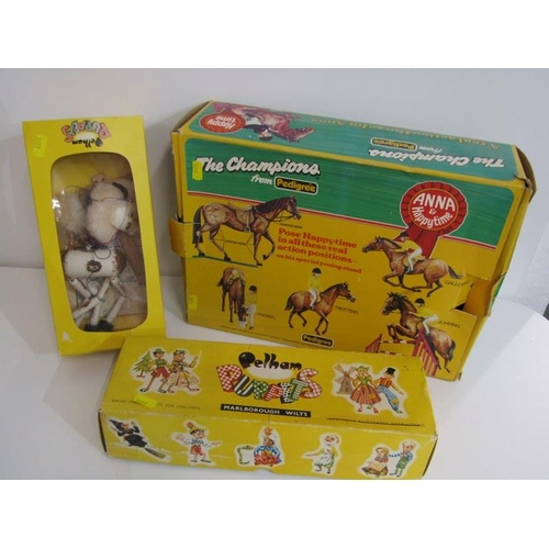 162 - PELHAM PUPPETS, boxed Pelham Puppet Foal, boxed Pelham Puppet Caterpillar, also boxed Pedigree The C... 