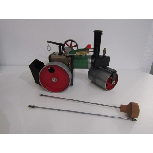 174 - MAMOD STEAM ROLLER with vaporising spirit lamp filler funnel, with detachable steering extensions