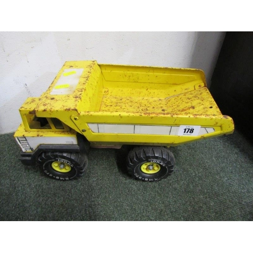 178 - TONKA, vintage Tonka dumper truck, also a Tonka vintage bulldozer