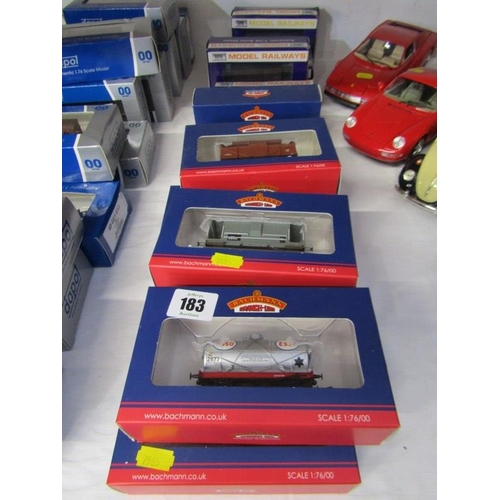 183 - RAILWAYS, 8 boxed Bachmann 1:76 scale tenders new in box and 4 Daplo wagons in box