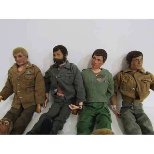 190 - VINTAGE ACTION MAN, box of 7 vintage Action Men, all in original clothing, accompanied with good box... 