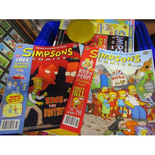 196 - SIMPSONS,  large collection of comics from number one, many with original toys attached