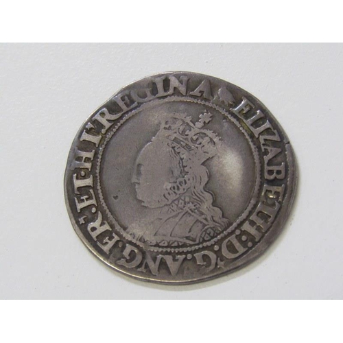 21 - 1560-1 Elizabeth I silver hammered shilling, without rose or date, bust 3C, mintmark: Martlet.  A lo... 