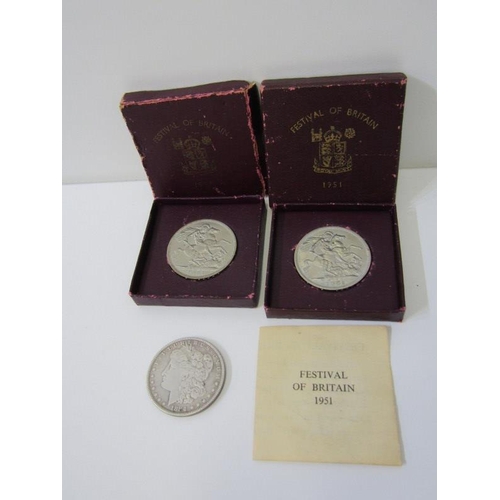 22 - 1884 USA ‘Morgan’ dollar, Philadelphia mint, in good circulated condition together with 1951 ‘Festiv... 
