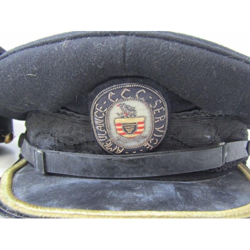 224 - CAPS - Ambulance Service cap by Bakers & Co, also British Red Cross Society emblem cap