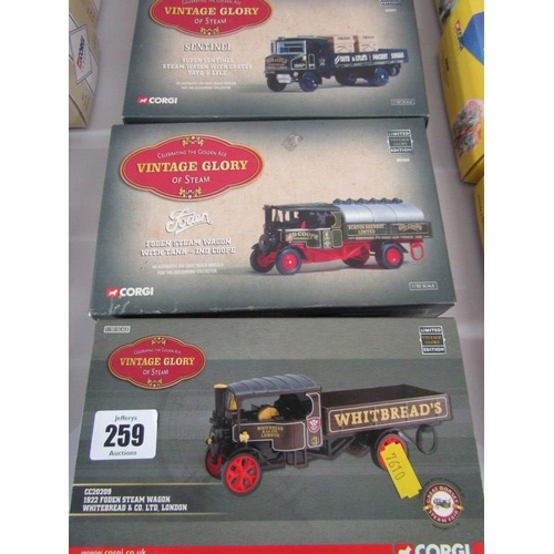 259 - HORNBY,  Vintage Glory of Steam , 5 boxed Vintage Glory of Steam models; Foden Steam Wagon Whitbread... 