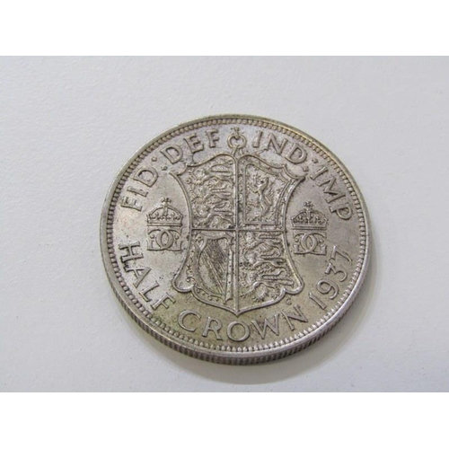 27 - Pre-1947 silver, a 1937 George VI silver coronation half crown in high grade, sixpences x 5 & threep... 