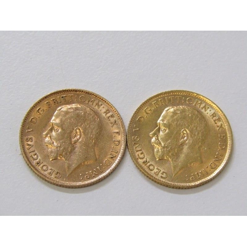 3 - 1912 George V gold half sovereigns x 2, both in high grade