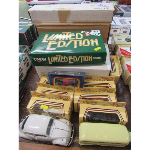 311 - DIECAST VEHICLES, collection of 5 Walkers Crisps vintage delivery vans, Lledo rail express parcel va... 