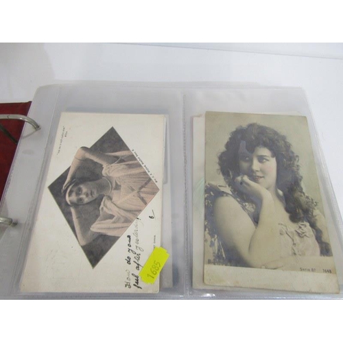 396A - POSTCARD ALBUM, collection of over 100 postcards including  period actresses, view & sentimental car... 