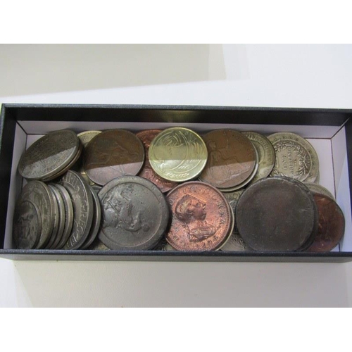47 - 1883 Victoria silver shilling, pre-47 silver half crown, florin & shilling, copper ‘cartwheel ‘penni... 