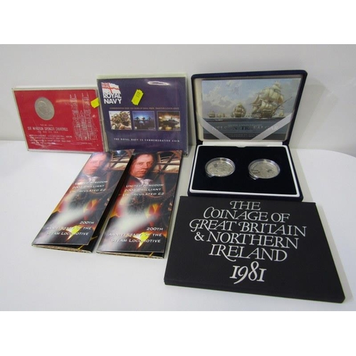 48 - 2005 UK silver proof 2-crown set in Royal Mint presentation case with CoA commemorating Nelson Trafa... 