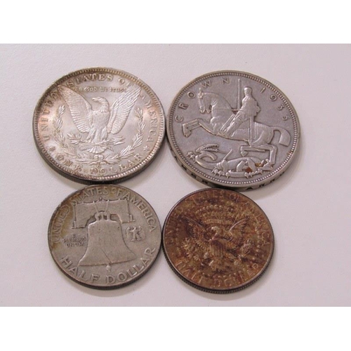 7 - 1885-O USA ‘Morgan’ silver dollar in higher grade, New Orleans mint 26.8 grams, 1935 George V ‘rocki... 