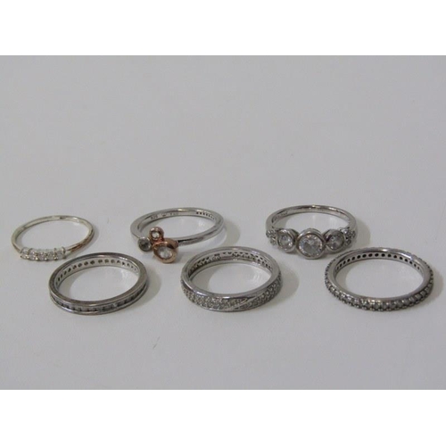 555 - 6 SILVER RINGS, selection of 6 stone set silver rings various sizes and styles