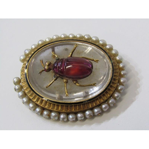 26 - BAR BROOCHES, Essex crystal style bar brooch, decorated a bug with pearls to the outer, (some pearls... 