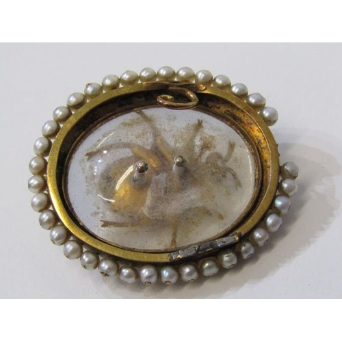 26 - BAR BROOCHES, Essex crystal style bar brooch, decorated a bug with pearls to the outer, (some pearls... 