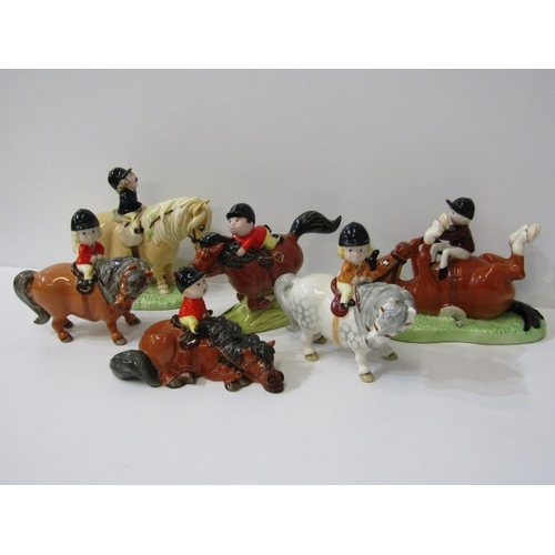 354 - NORMAN THELWELL, collection of 6 comical horse groups by John Beswick, with limited edition 