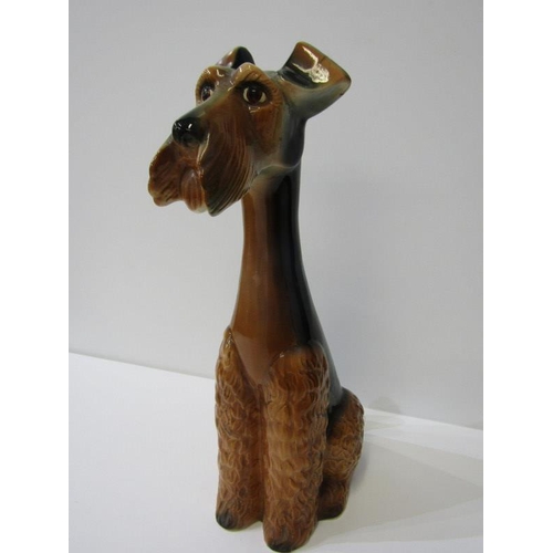 388 - JENNA, Retro Dutch model of high necked, seated  terrier dog figure, by Jenna of Holland, pattern no... 