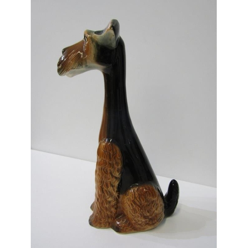 388 - JENNA, Retro Dutch model of high necked, seated  terrier dog figure, by Jenna of Holland, pattern no... 