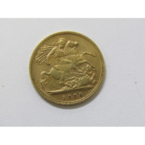 39 - VICTORIAN HALF SOVEREIGN, 1899 Victorian gold half sovereign