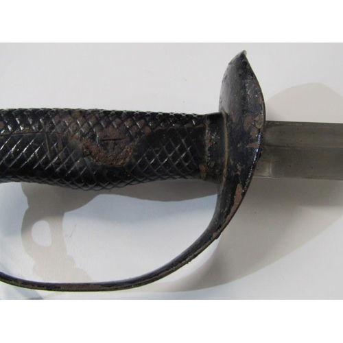 409 - 19th CENTURY SWORD, 19th Century steel bladed sword with shagreen handle, in metal scabbard, 93cm le... 