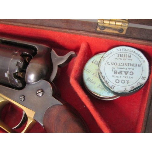 415 - 19th CENTURY REMMINGTON PISTOL, 1862 Remington pistol, in later fitted box, fitted 19th Century powd... 