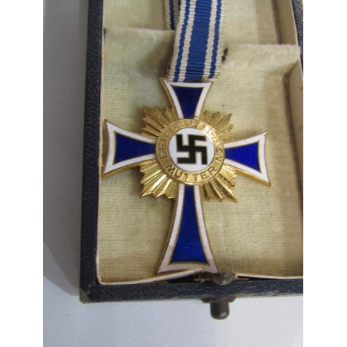 419 - ASSORTED GERMAN NAZI & OTHER BADGES, SS badge with dagger, a 1938 Nazi Mother's cross in case and 6 ... 