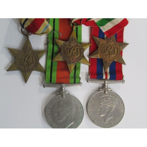 422 - WWII GROUP OF 5 MEDALS, including War & Defence medals, African, Italy & 1939/45 Stars