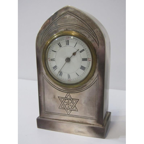 430 - SILVER CASED ARCHED TOP TIME PIECE, stamped R&Co, Paris, London 1903, 16cm height