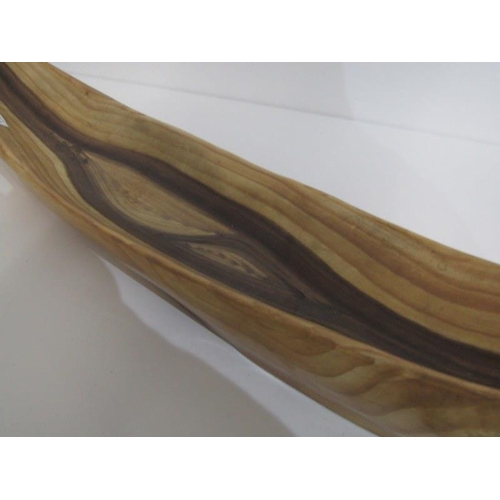 394 - RETRO, Vallauris Grandjen Jourdan, a wood grain ceramic platter, 75cm length