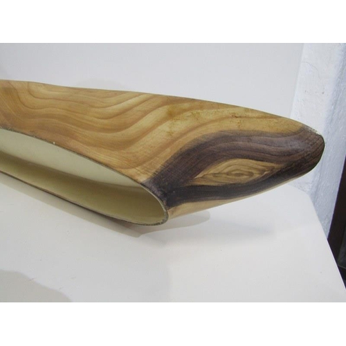 394 - RETRO, Vallauris Grandjen Jourdan, a wood grain ceramic platter, 75cm length