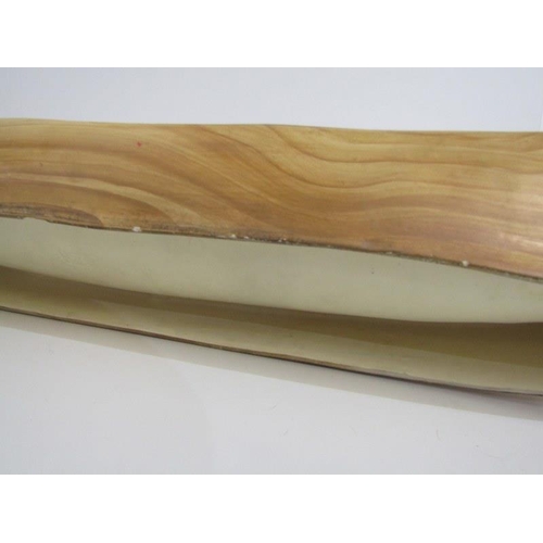 394 - RETRO, Vallauris Grandjen Jourdan, a wood grain ceramic platter, 75cm length