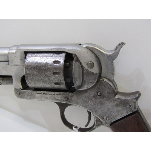 410 - 19th CENTURY REVOLVER, 1858 STARRE'S patents arms single action revolver, 36cm length