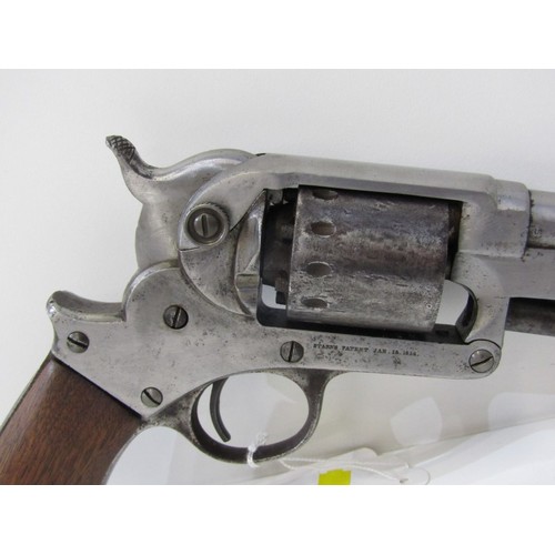 410 - 19th CENTURY REVOLVER, 1858 STARRE'S patents arms single action revolver, 36cm length