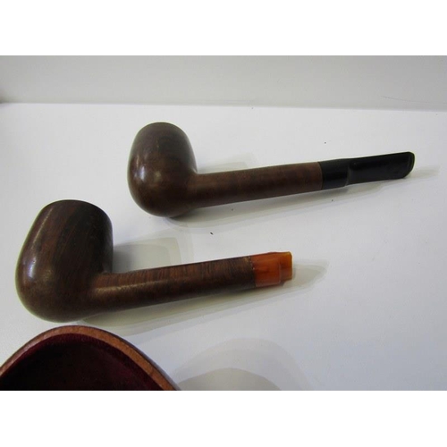 109 - PIPES, collection of amber Briar and silver mounted pipes, together with cigarette holder