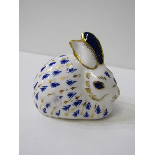 119 - ROYAL CROWN DERBY PAPERWEIGHTS, 3 Rabbit and Hare gilded paperweights