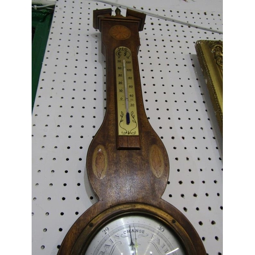 145 - MARQUETRY ANEROID BAROMETER